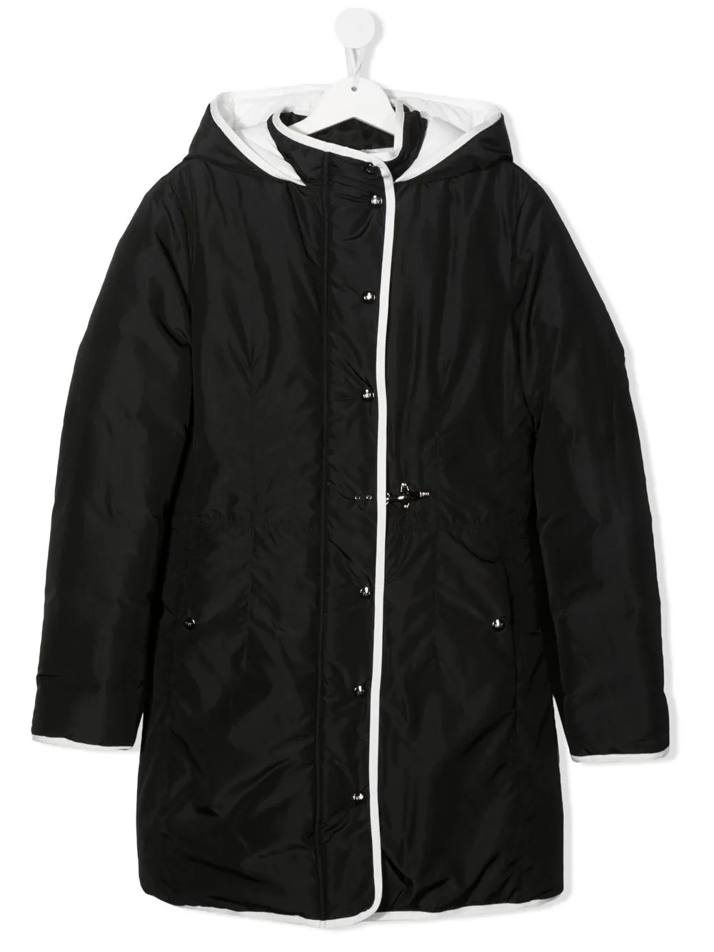 

Fay Kids TEEN two-tone hooded coat - Black