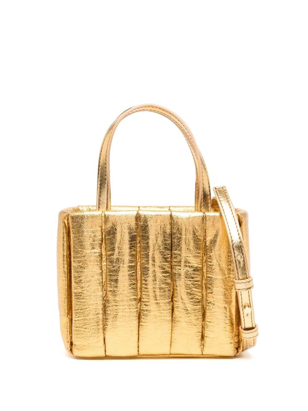 

Themoirè metallic leather mini bag - Gold