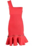 Alexander McQueen one-shoulder ruffle-hem dress - Red