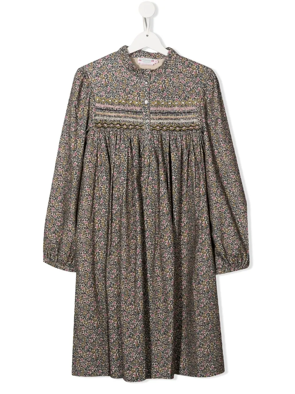 

Bonpoint TEEN floral-print long-sleeved maxi dress - Green