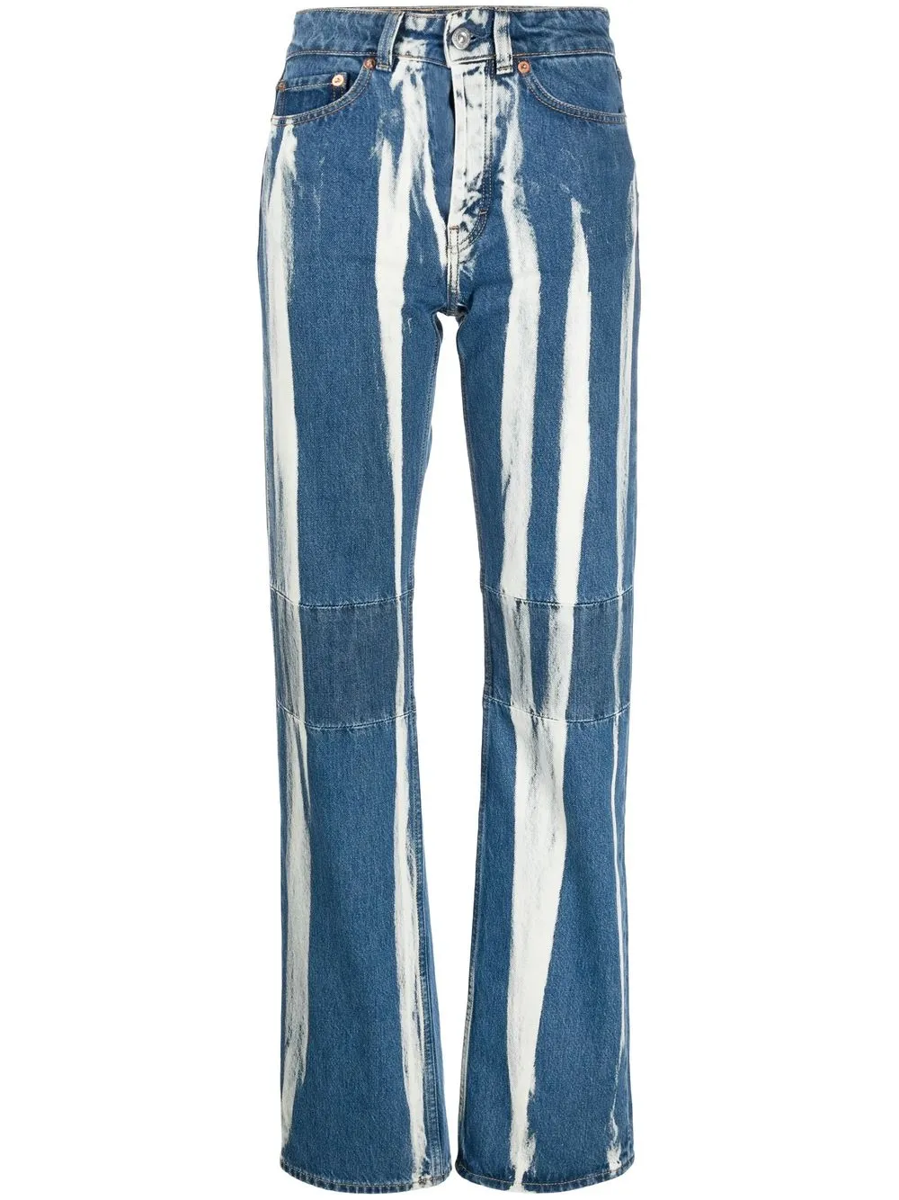 Our Legacy Bleached-effect Straight-leg Jeans In Blue