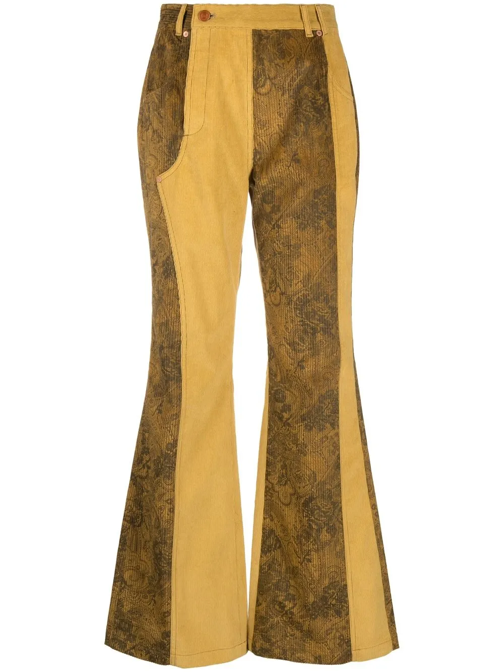 

Andersson Bell corduroy patchwork wide-leg trousers - Yellow