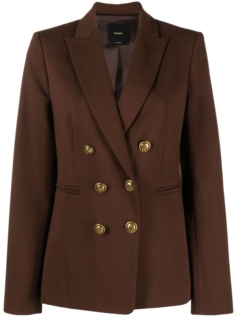 

PINKO peak-lapel double-breasted blazer - Brown