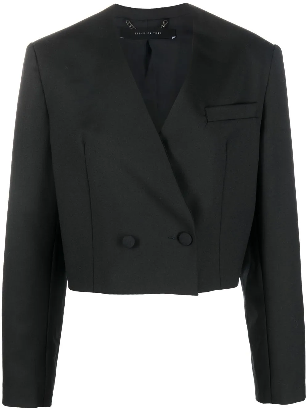 

Federica Tosi cropped double-breasted blazer - Black