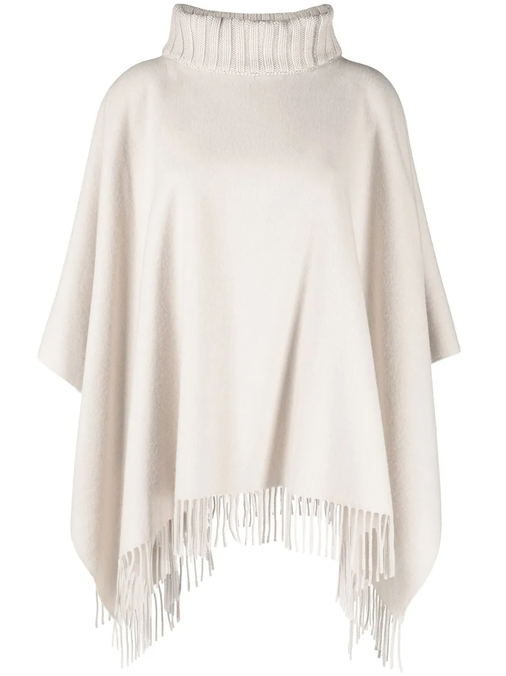 

Fabiana Filippi fringed knitted cape - Neutrals