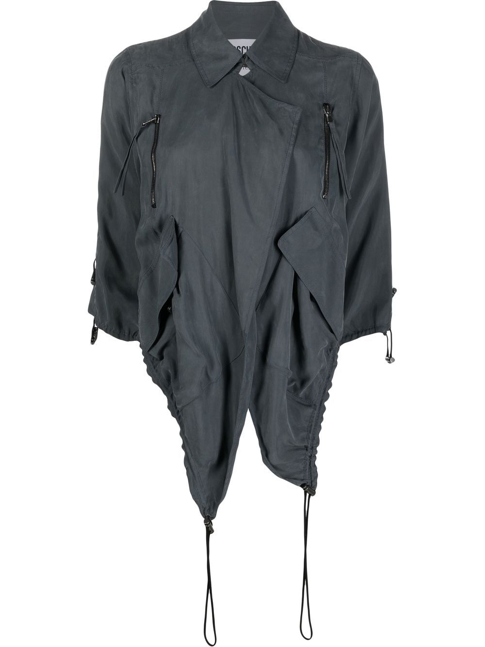 2000s cropped silk drawstring jacket