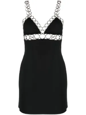 embellished mini dress in black Embellished Long Sleeve Mini Dress in Black - 6 / Regular