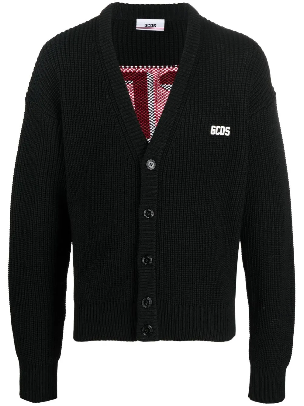 

Gcds intarsia-knit logo cardigan - Black