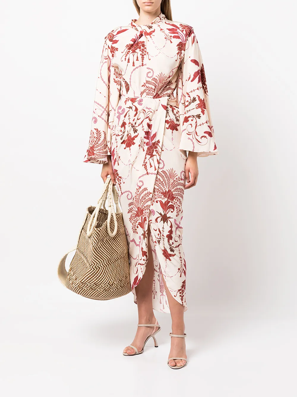 Johanna Ortiz Zijden maxi-jurk - Beige