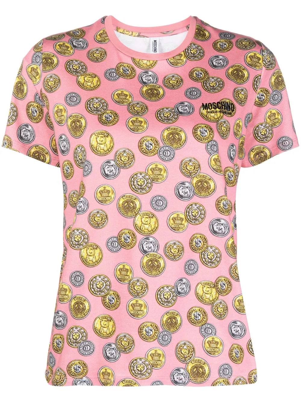 

Moschino playera con estampado gráfico - Rosado