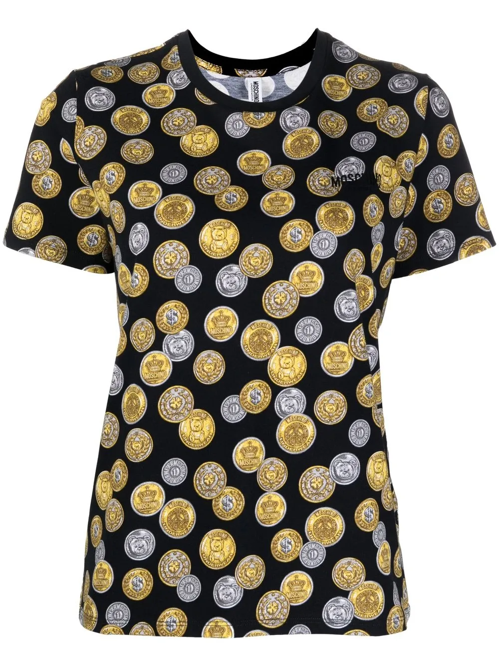 

Moschino playera manga corta con monedas estampadas - Negro