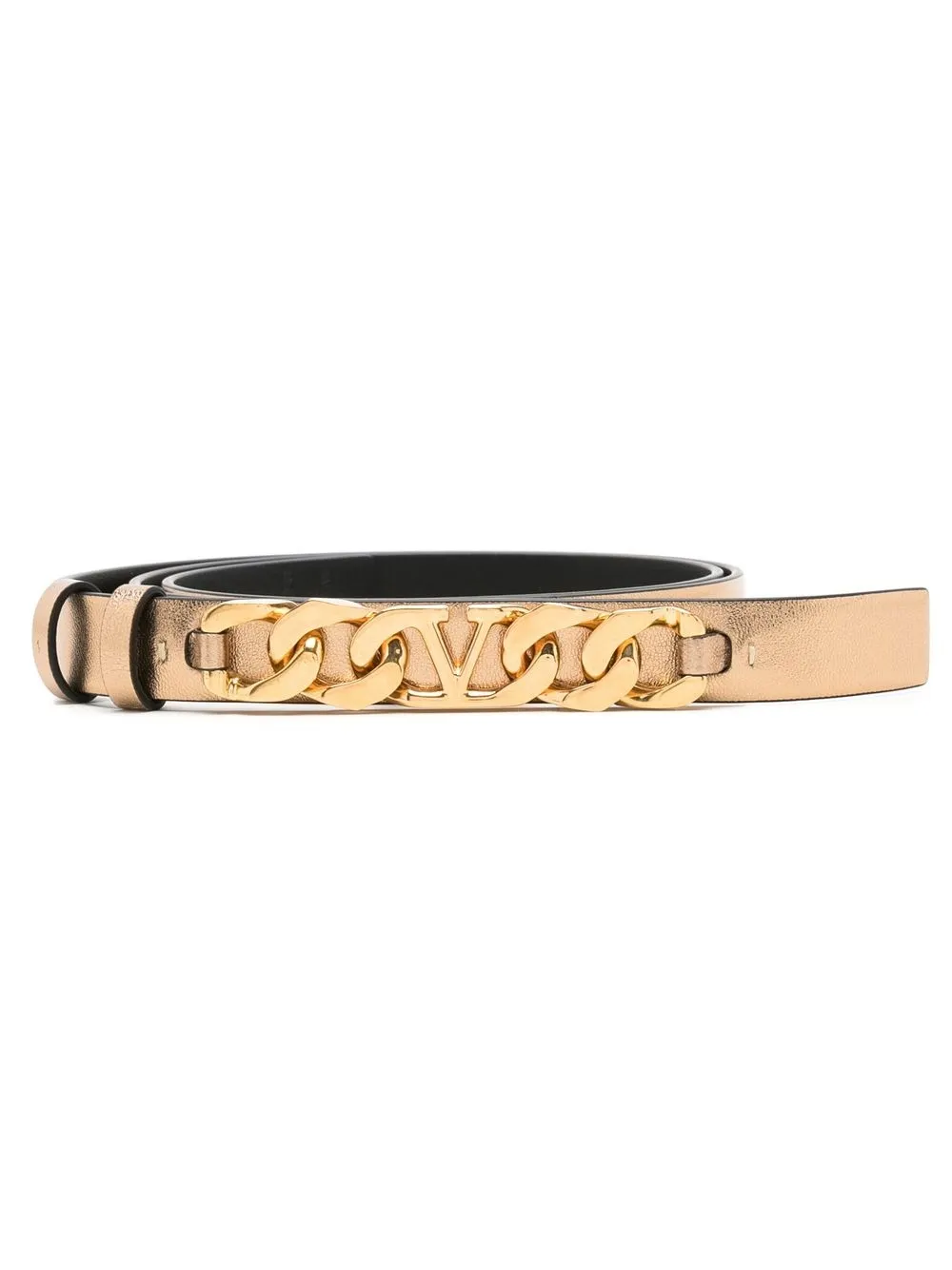 

Valentino Garavani chain-link metallic leather belt - Gold