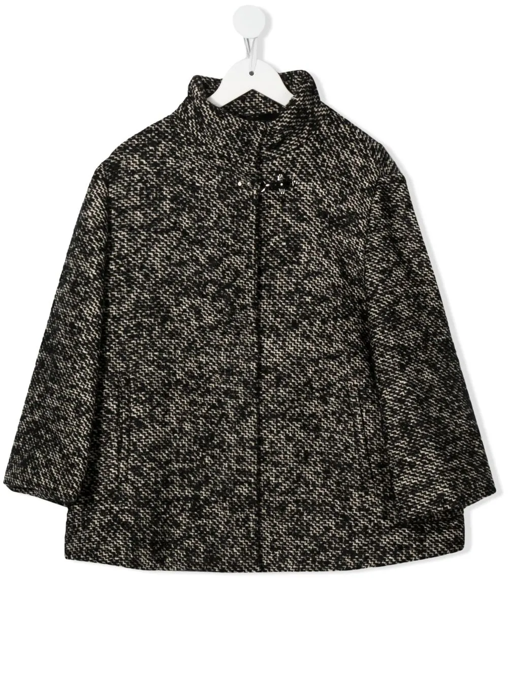 

Fay Kids TEEN marl-knit coat - Black