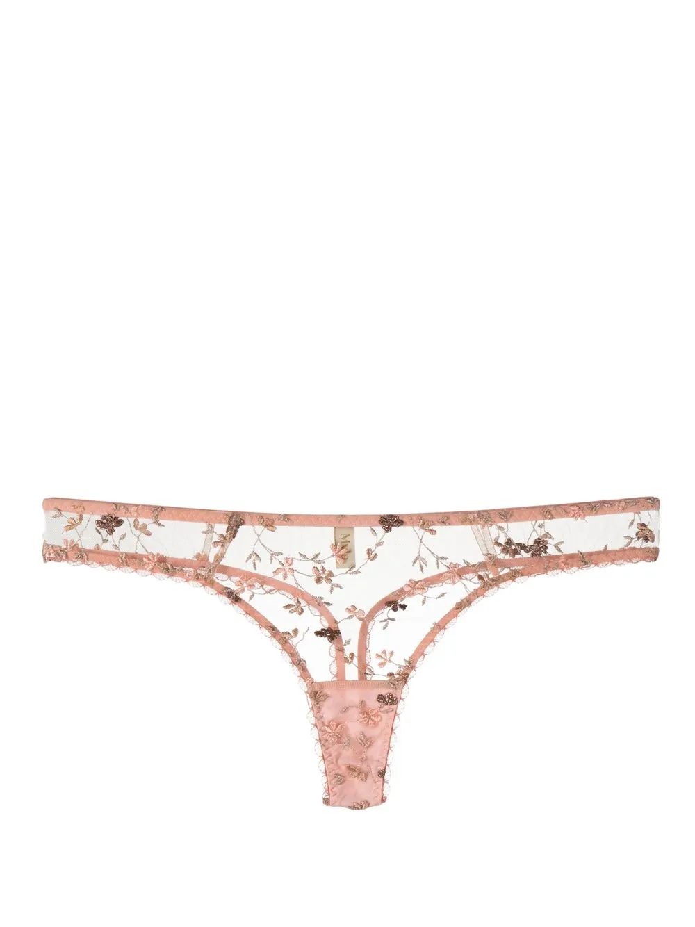 

Myla tanga con bordado floral - Rosado