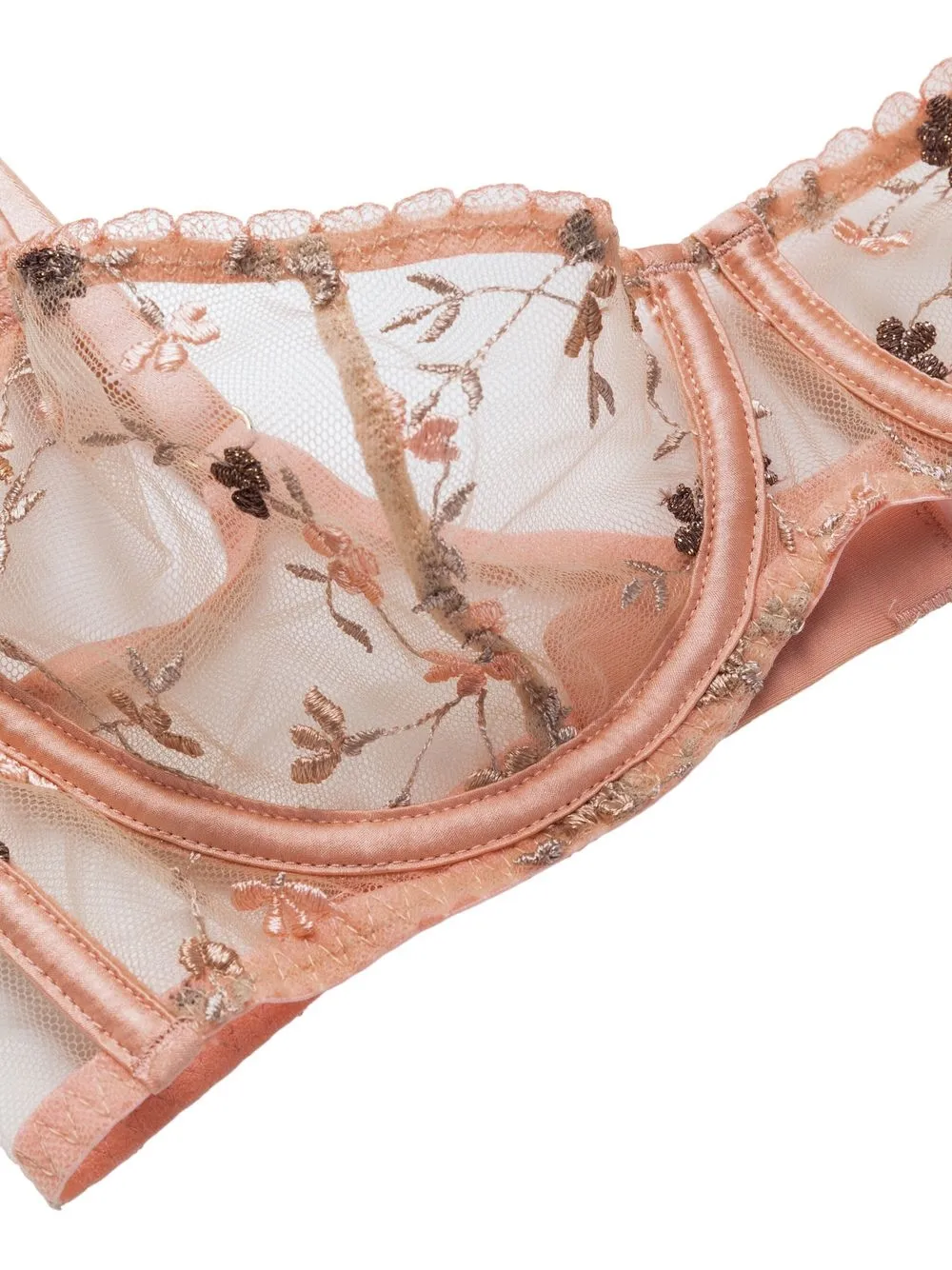 Myla Floral Embroidered Bra In Orange ModeSens