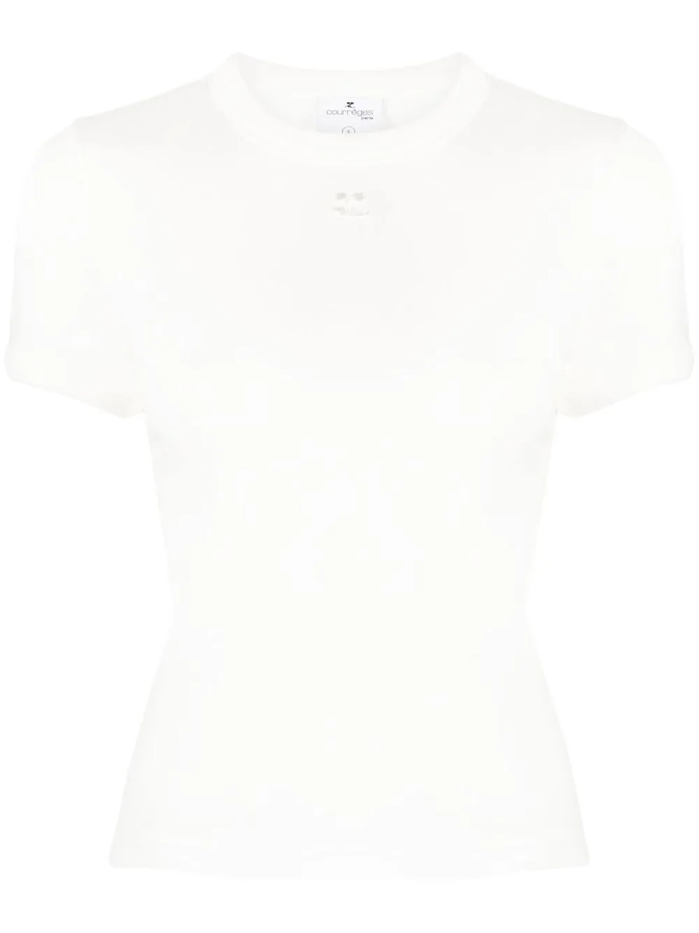 

Courrèges logo-embroidered crew-neck T-shirt - White