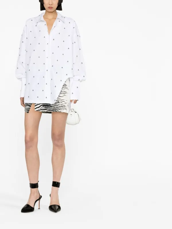 The Attico Diana Oversized logo-print Shirt | White | FARFETCH