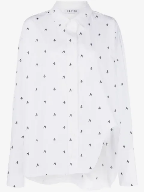 The Attico Diana oversized logo-print shirt