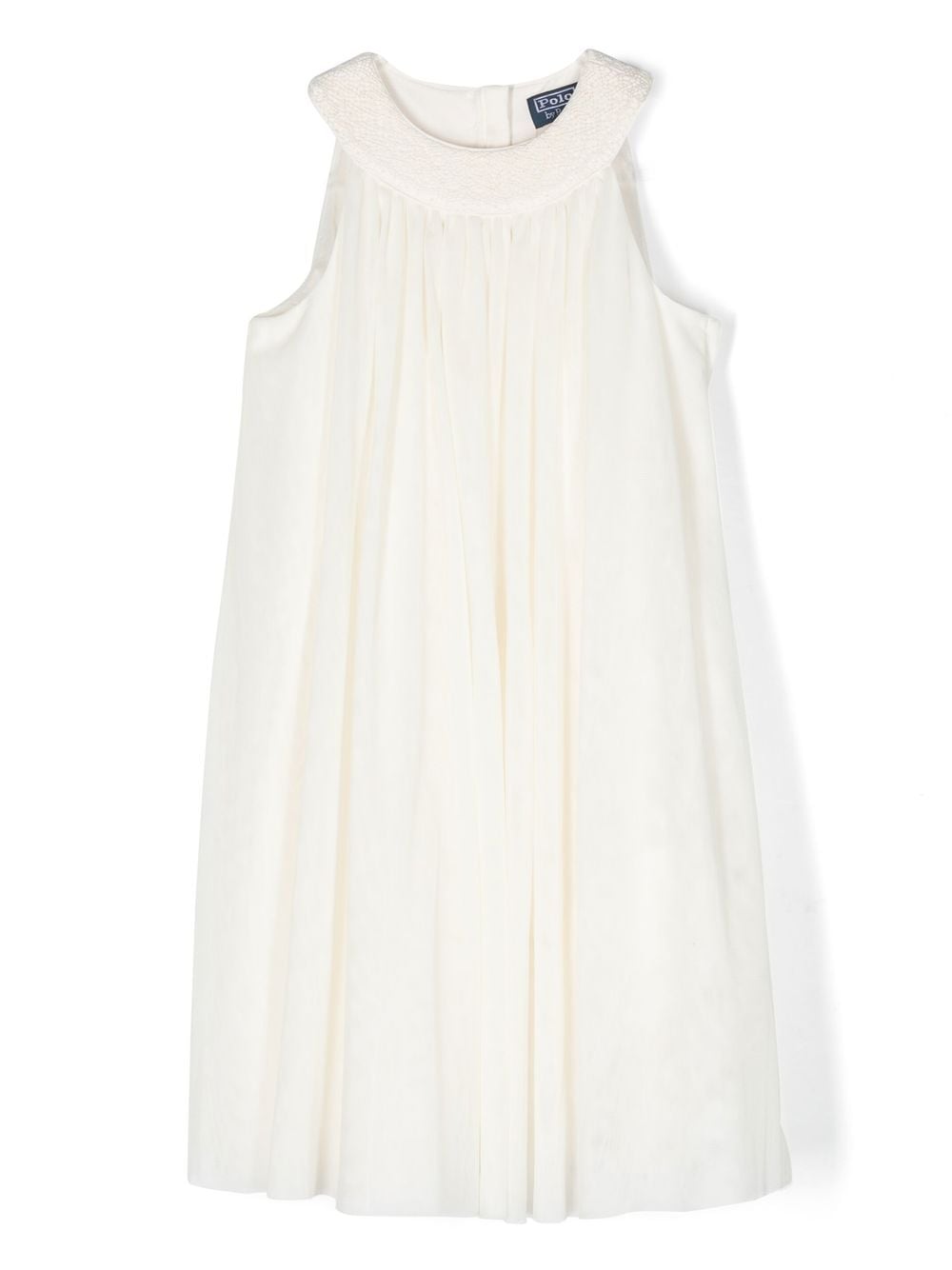 Ralph Lauren Kids round-neck flared dress - White