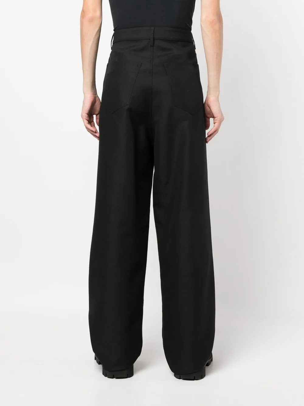 Shop Balenciaga Wide-leg Trousers In Black