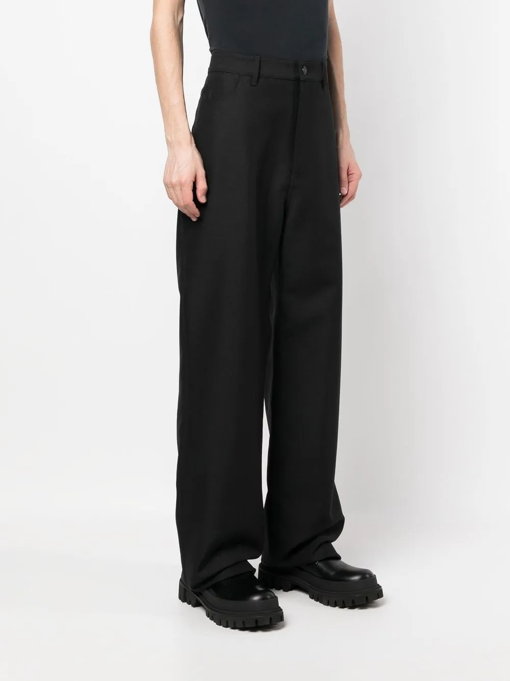 Shop Balenciaga Wide-leg Trousers In Black