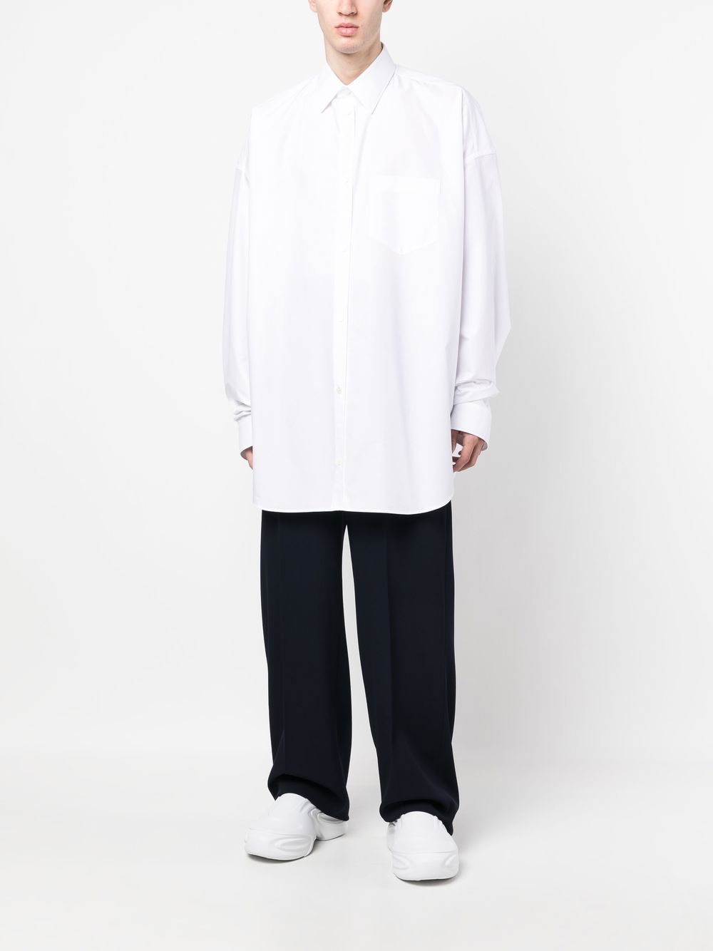 Shop Balenciaga Cocoon Long-length Shirt In White