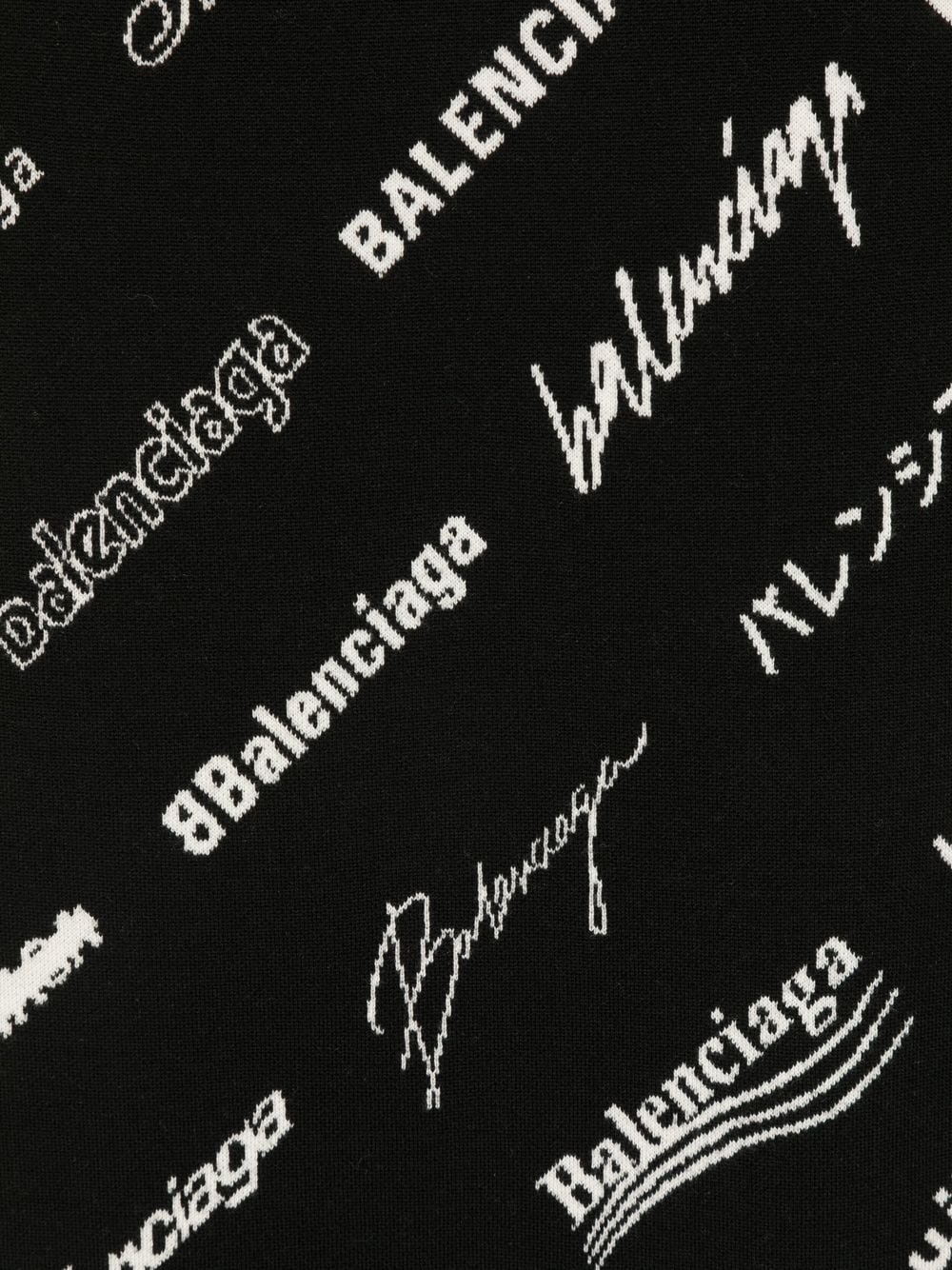 Shop Balenciaga Logo-print Scarf In Black