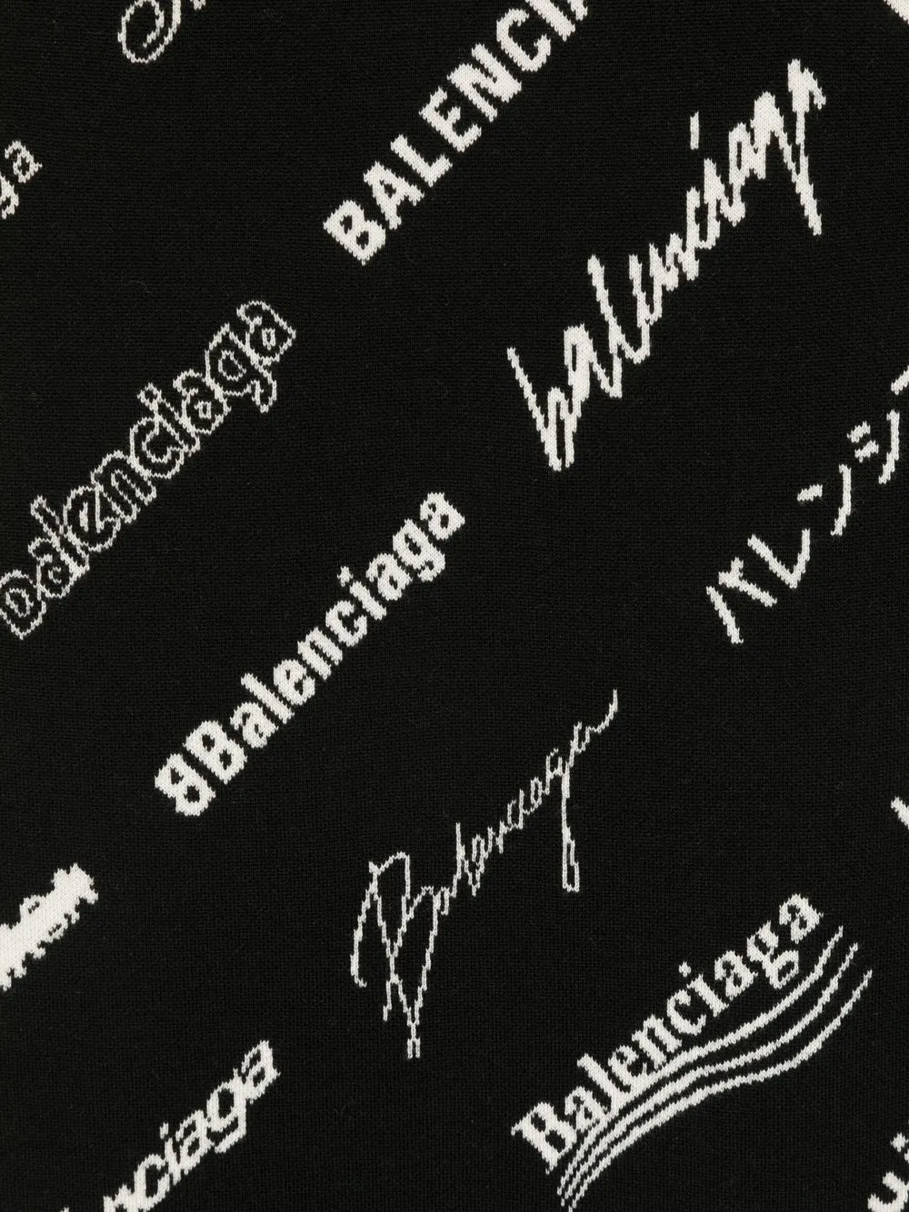 Balenciaga Sjaal met logoprint - Zwart