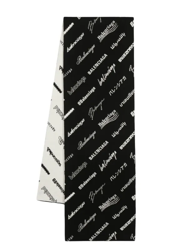 logo-print scarf