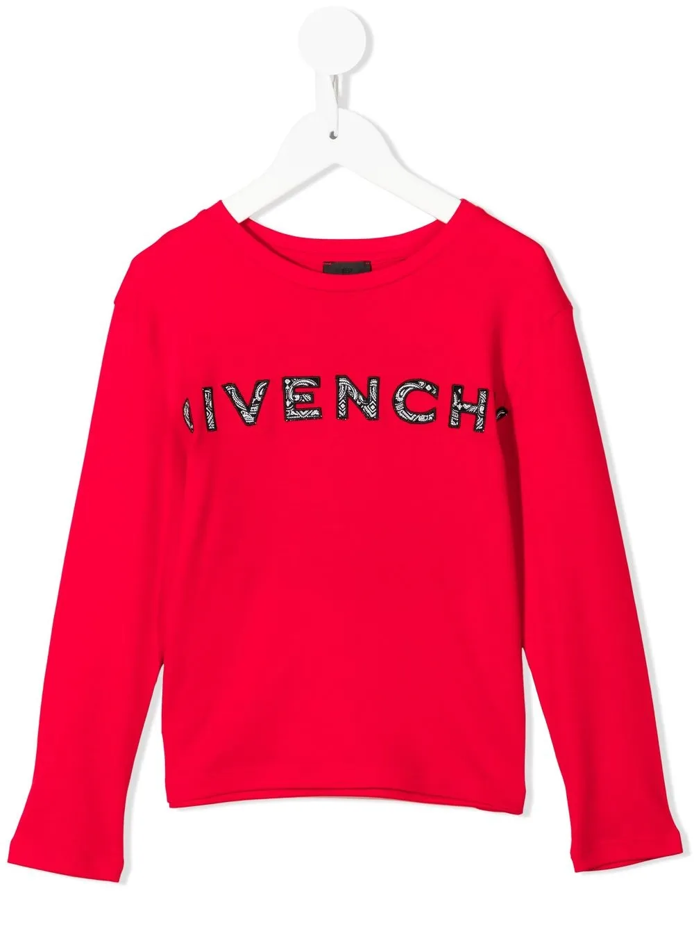 

Givenchy Kids playera manga larga con logo estampado - Rojo