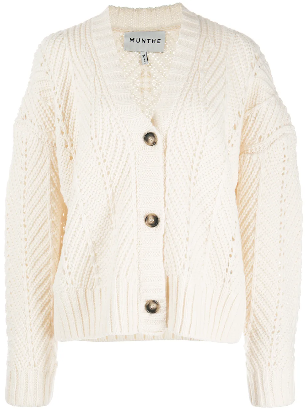 

MUNTHE chunky cable knit cardigan - Neutrals