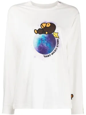 Galaxy print crew neck outlet