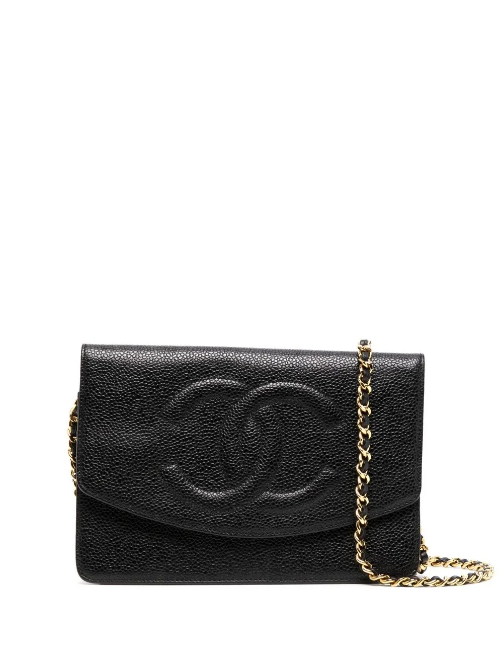 

Chanel Pre-Owned cartera compacta con logo CC en relieve 1997 - Negro