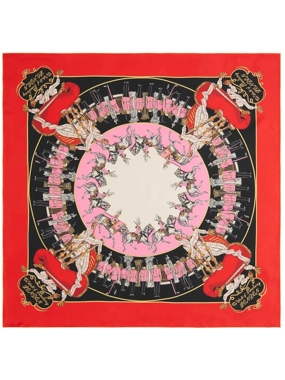 

Burberry Parade patterned silk scarf - Red