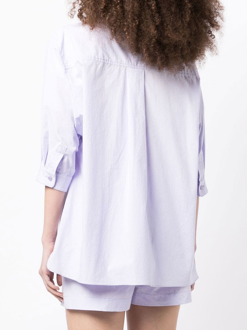 Shop Bondi Born Naxos Puff-sleeve Shirt In Purple