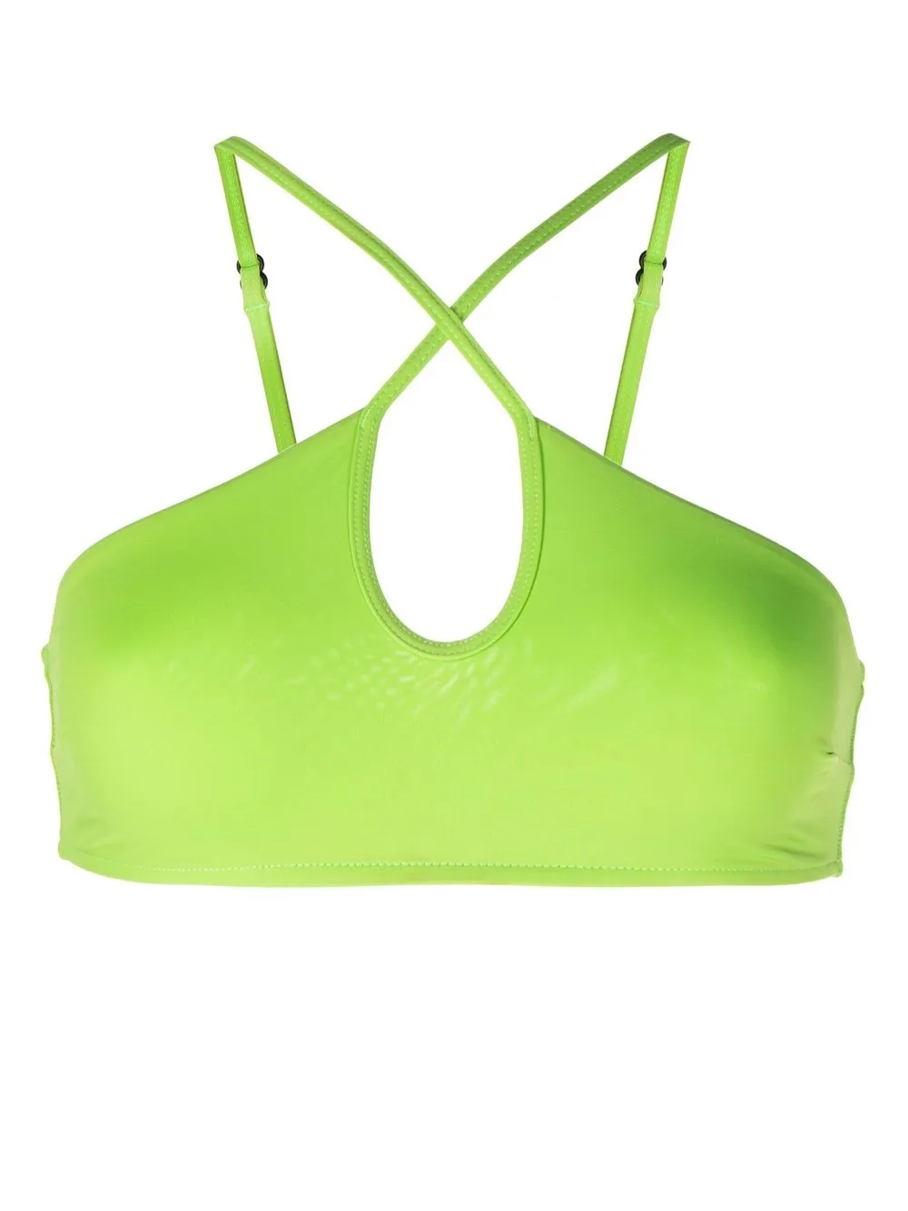 BONDI BORN keyhole crossover-strap bikini top - Green