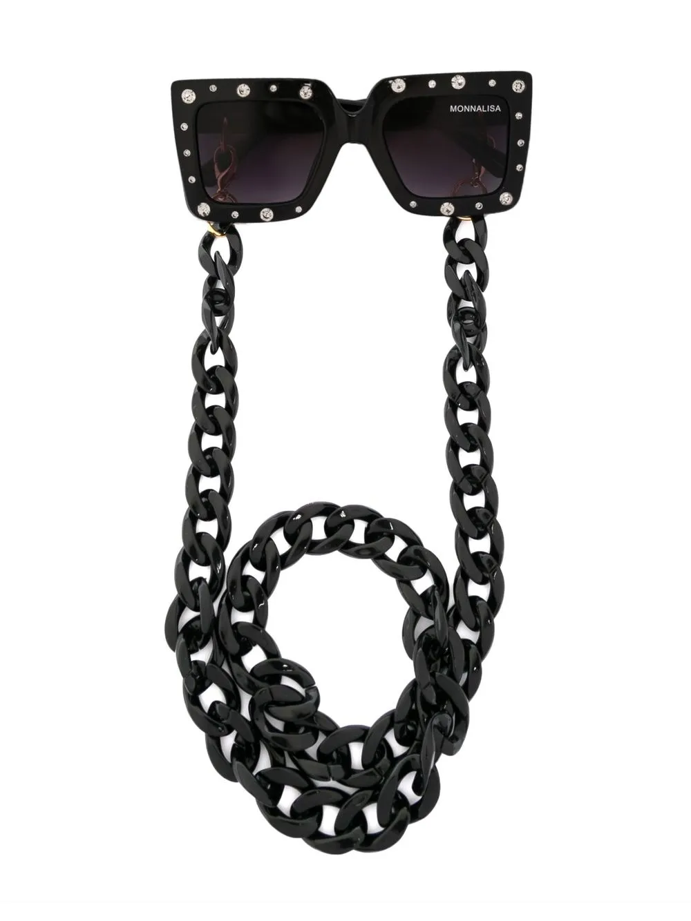 

Monnalisa crystal-embellished square-frame sunglasses - Black