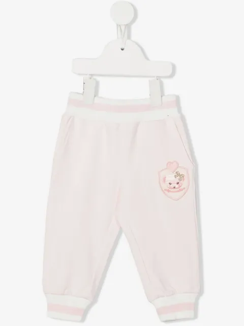 Monnalisa logo-patch cotton track pants
