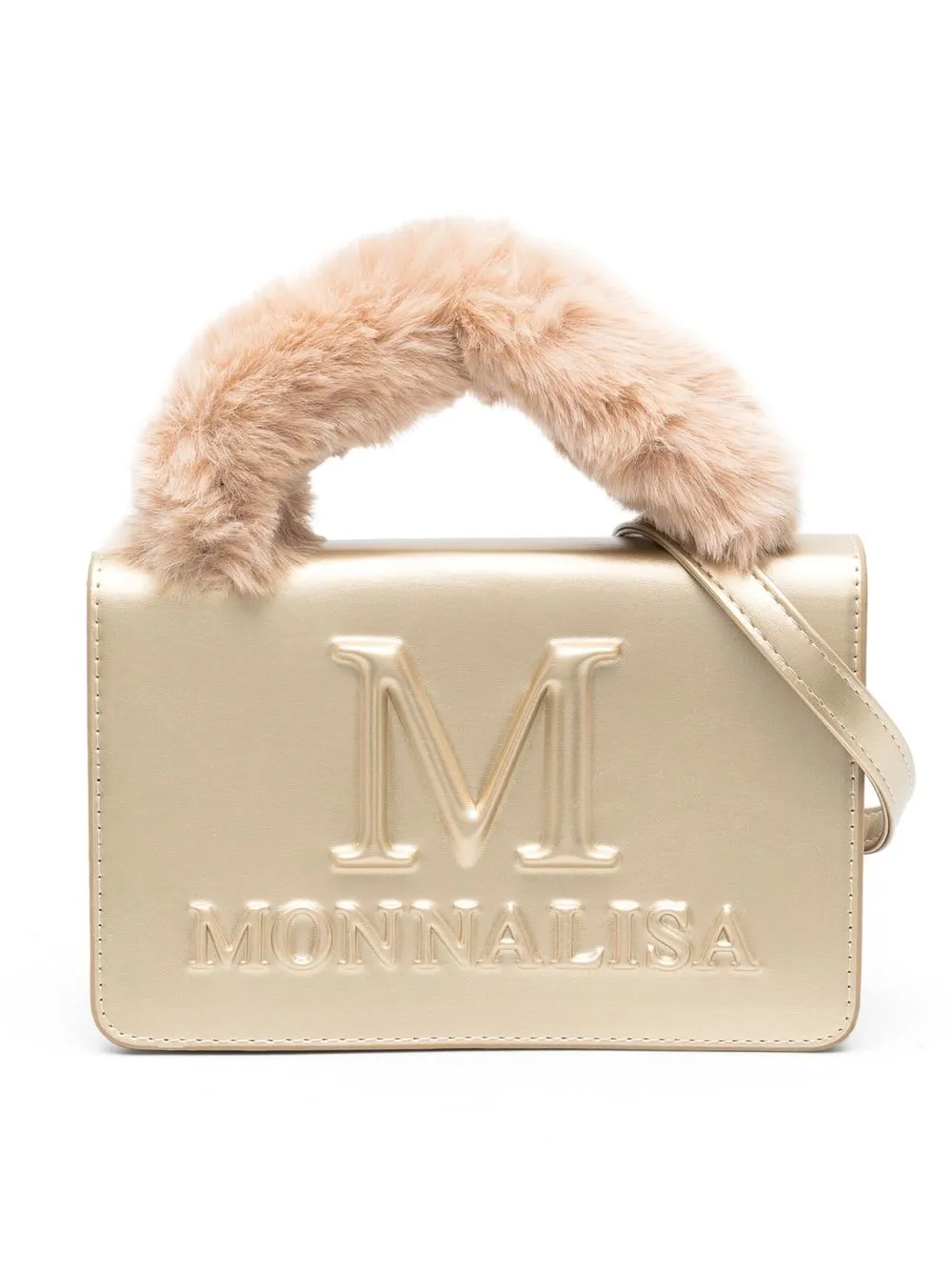 

Monnalisa logo-embossed metallic bag - Gold