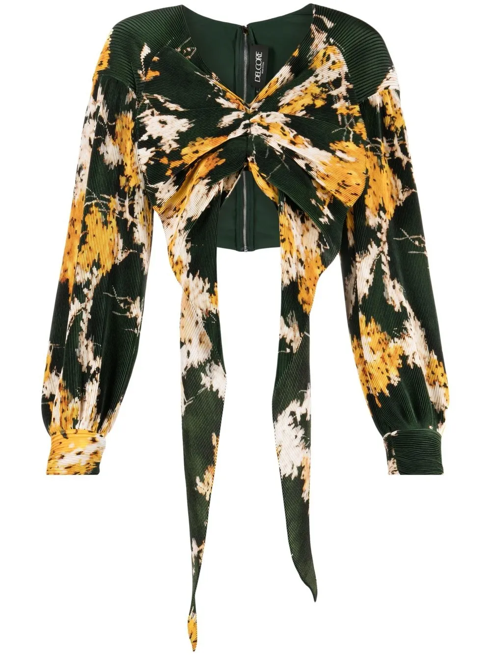 

Del Core plisse printed crop top - Green