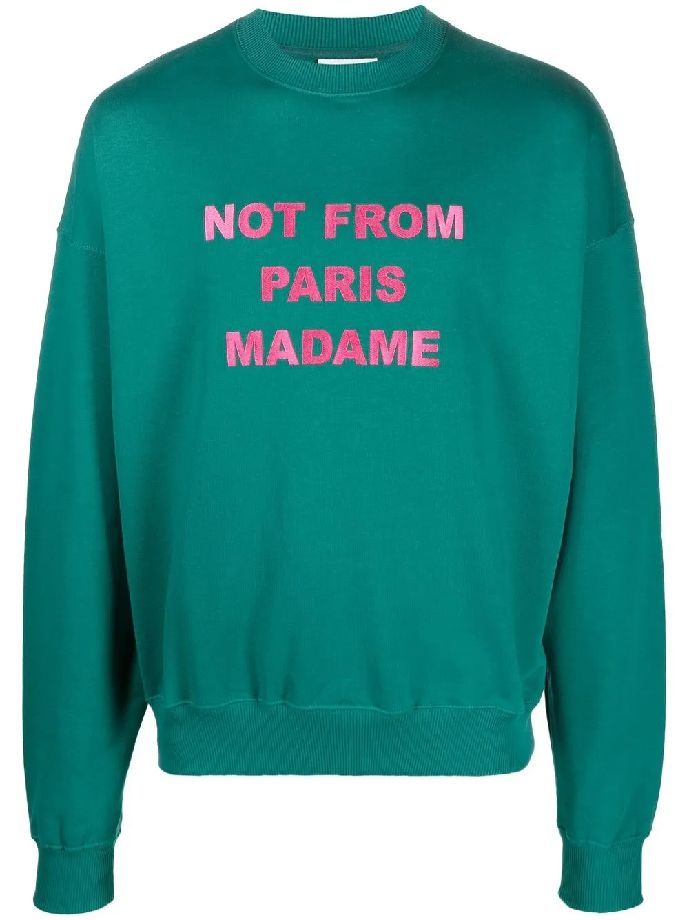 

Drôle De Monsieur embroidered-slogan cotton sweatshirt - Green