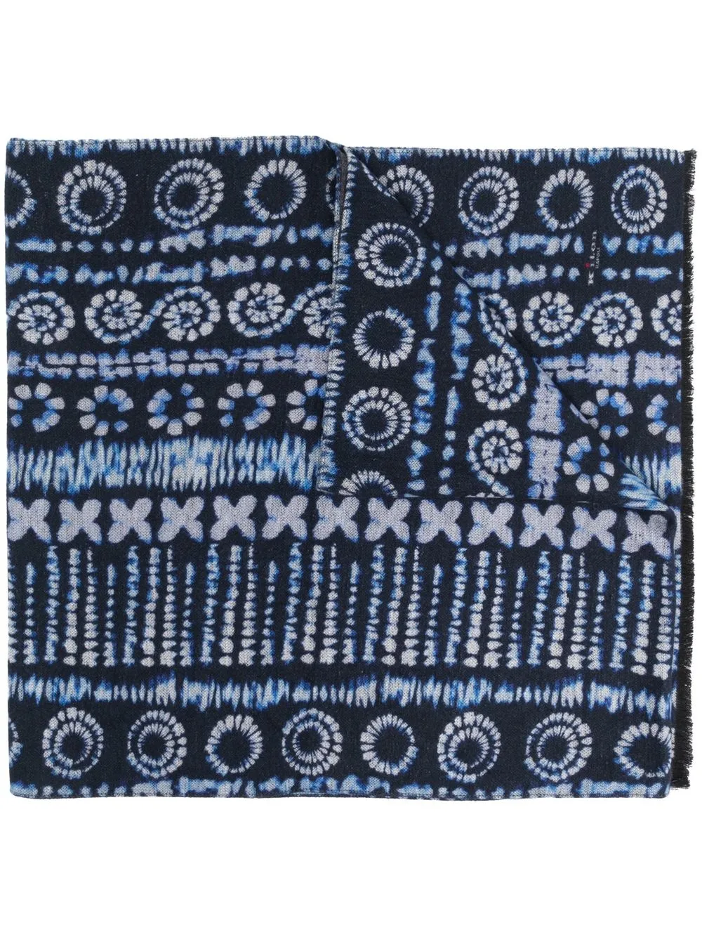 

Kiton graphic-print silk scarf - Blue