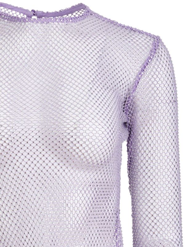 Purple fishnet long sleeve 2024 shirt