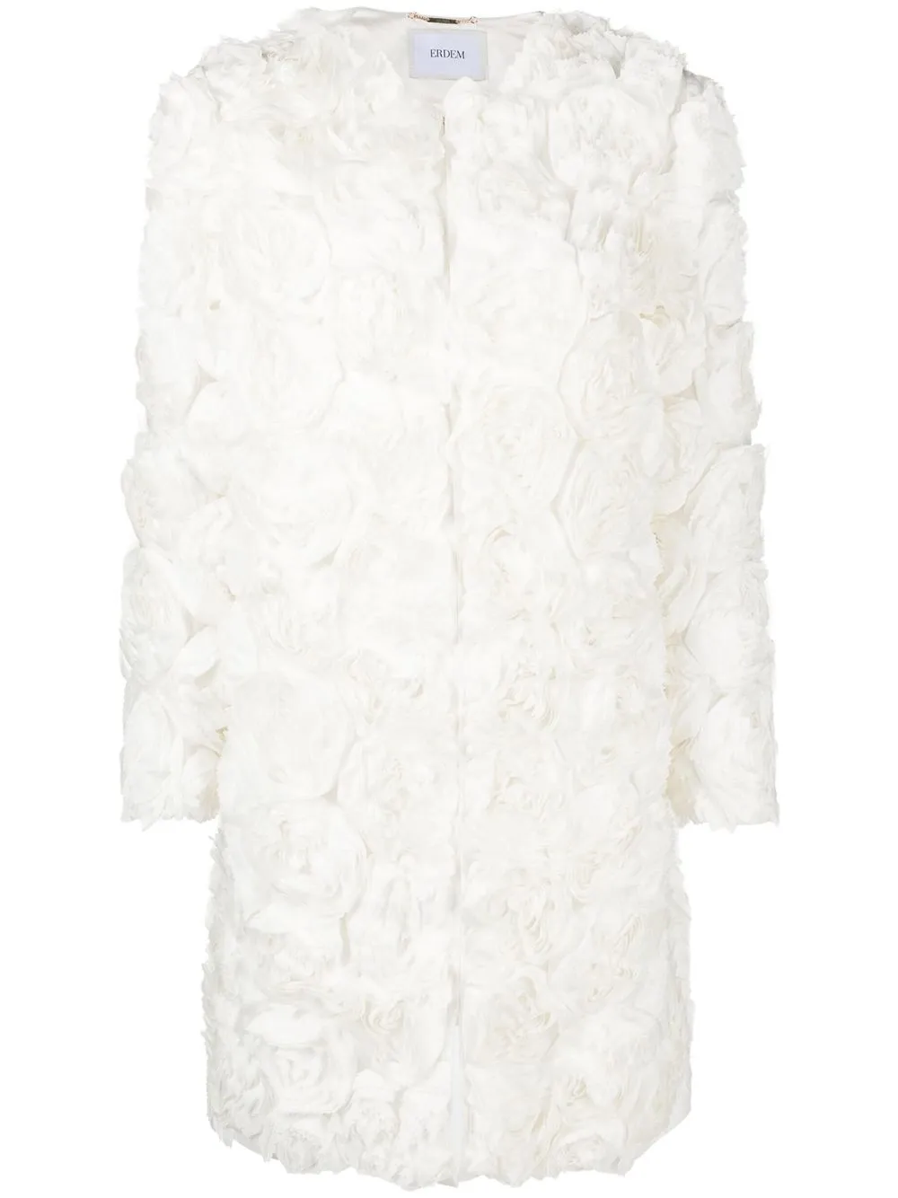 

Erdem abrigo con aplique floral - Blanco