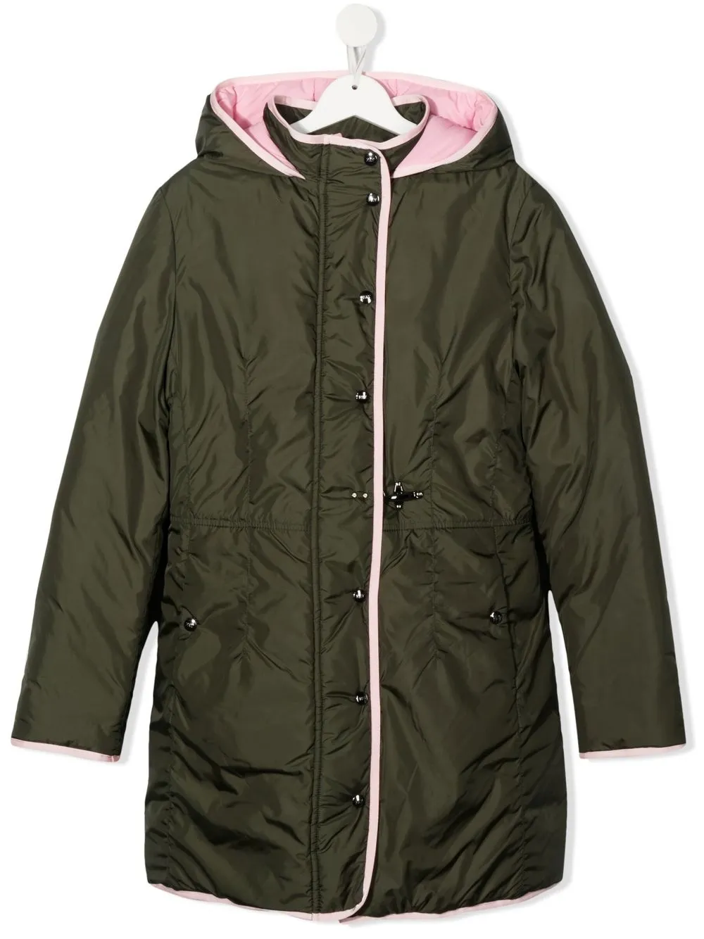 

Fay Kids TEEN two-tone hooded coat - Green