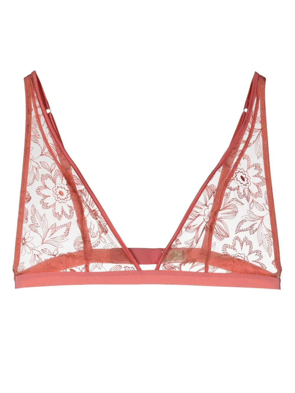 

Myla bralette estilo triángulo con encaje floral - Rosado