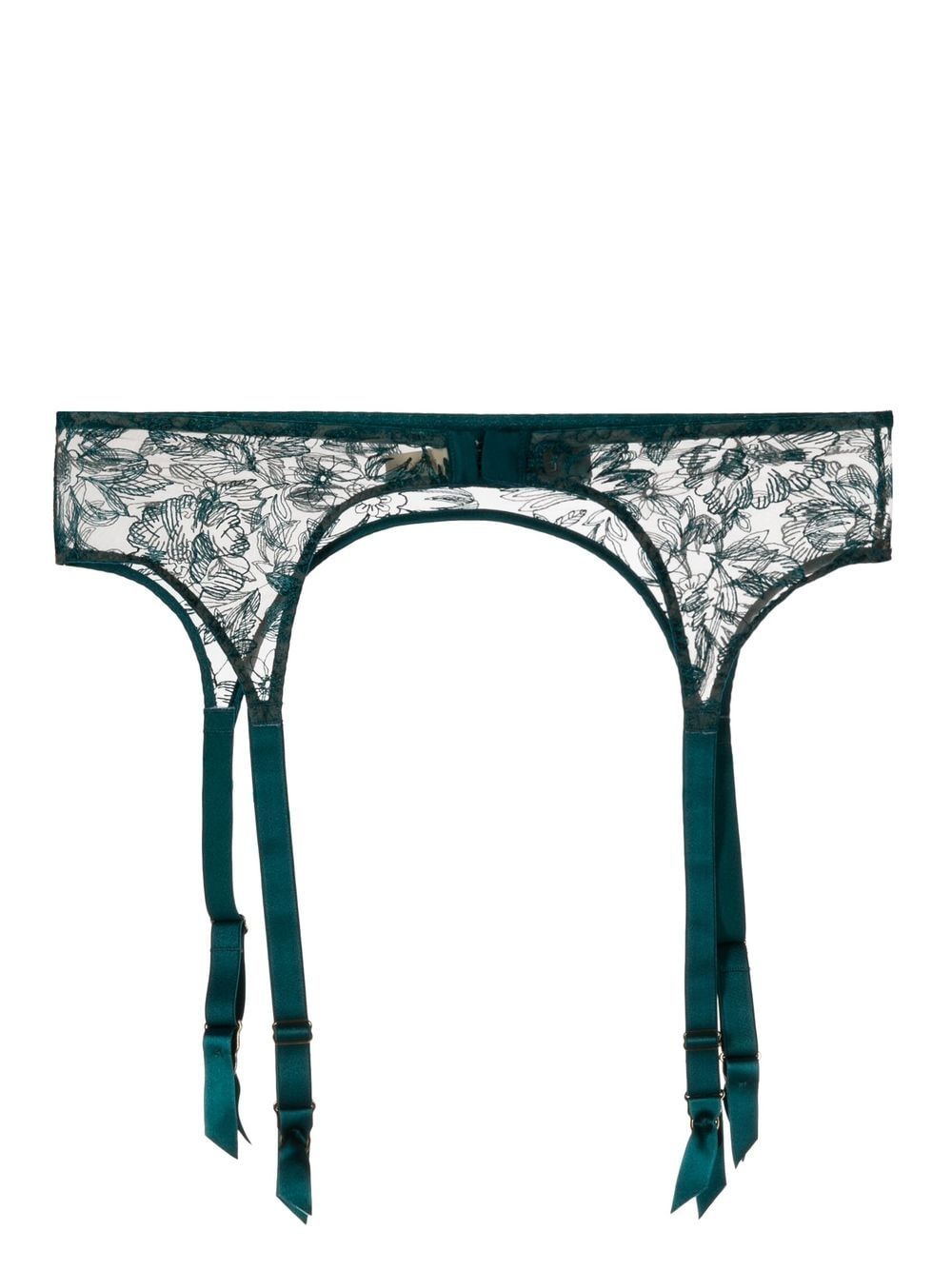 Myla Floral Embroidered Suspenders In Green | ModeSens