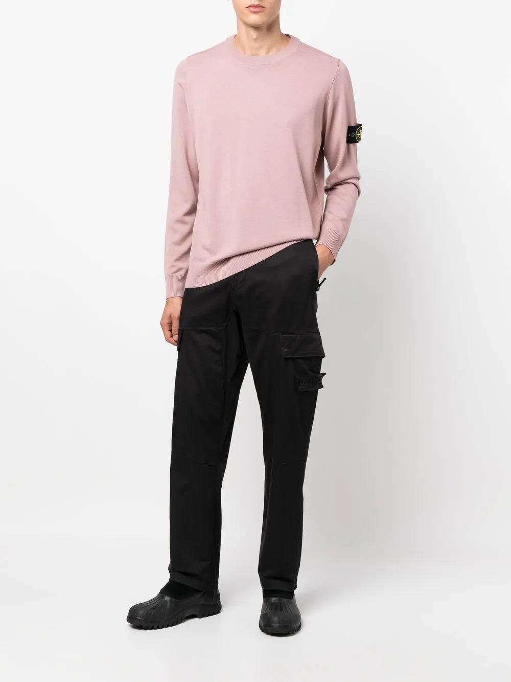 Stone Island Trui met patch - Roze
