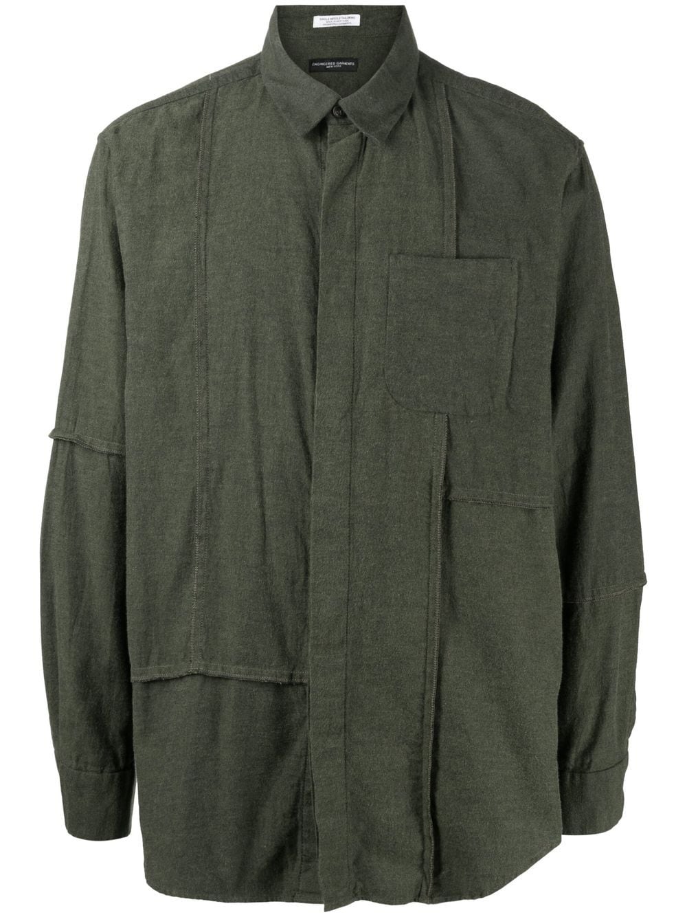 Engineered Garments Patchwork Panelled Shirt In Green | ModeSens