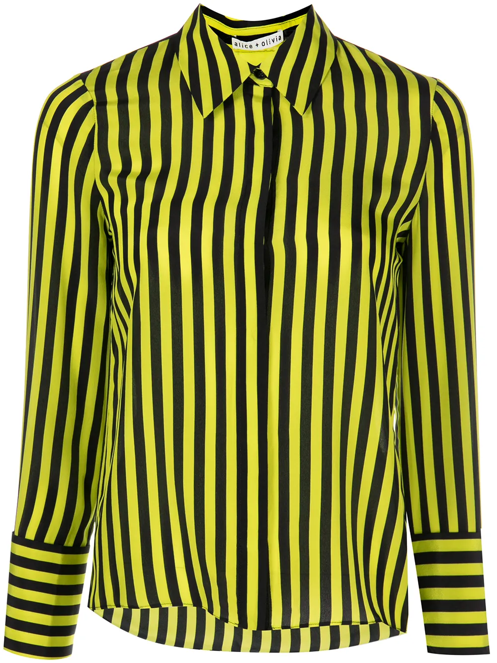 

alice + olivia Willa French-cuff silk shirt - Yellow